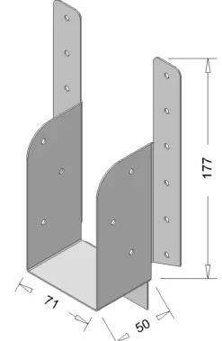 Houtverbinders|Houtverbinders > Geen Waelbers raveeldrager met strip 190 x 71 mm verzinkt