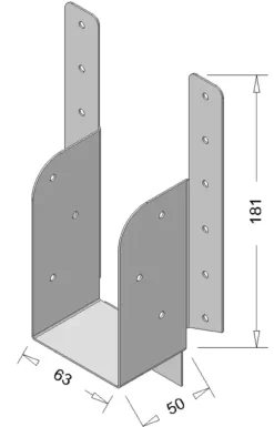 Houtverbinders|Houtverbinders > Geen Waelbers raveeldrager met strip 190 x 63 mm verzinkt