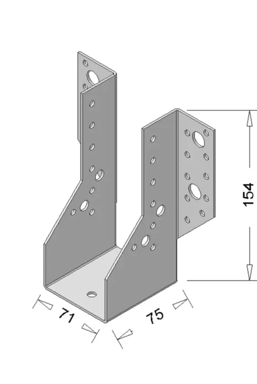 Houtverbinders|Houtverbinders > Geen Waelbers raveeldrager zwaar 71 x 154,5 mm verzinkt