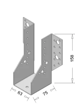 Houtverbinders|Houtverbinders > Geen Waelbers raveeldrager zwaar 63 x 158 mm zwart