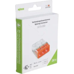Lasklemmen En Verbindingsklemmen > Wago Lasklem 3-voudig compact 0,5-2,5mm² 2273-203 30 stuks