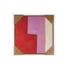 Wanddecoratie rood roze crème 40x40x3.5cm