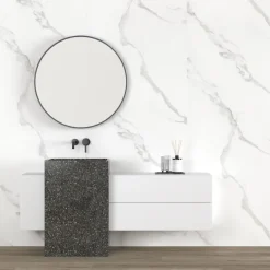 PVC Wandtegels & Panelen|Wandpanelen > Geen Wand/douche paneel kunststof Allora 260x90 cm wit marmer mat, dikte 5mm 2,34 m²