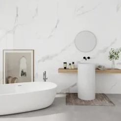 PVC Wandtegels & Panelen|Wandpanelen > Geen Wand/douche paneel kunststof Allora 260x90 cm wit marmer glans, dikte 5mm 2,34 m²