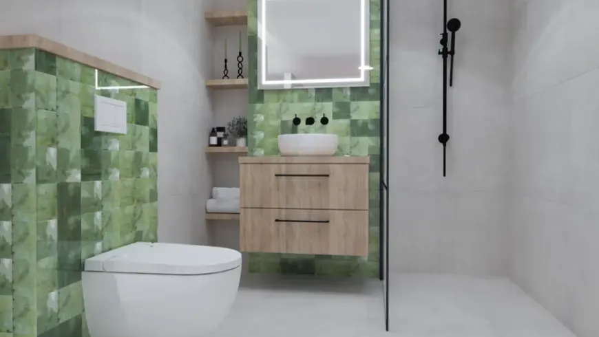 Wandtegel Fermo groen 12,5 cm x 12,5 cm keramiek 0,587 m²