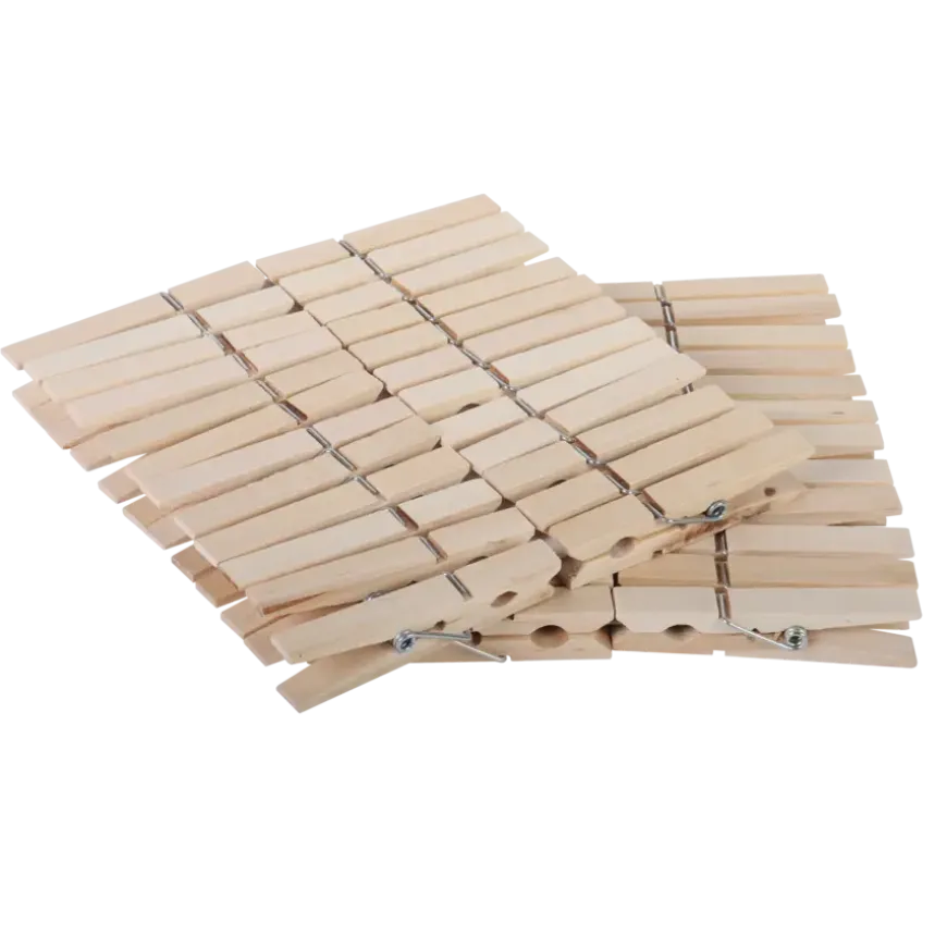 Wasknijpers hout 48 stuks
