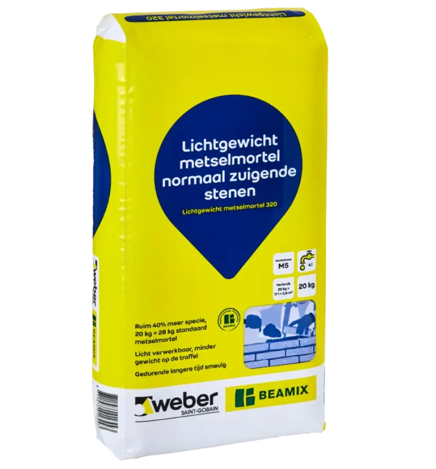 Mortel > Weber Saint-Gobain Weber Beamix lichtgewicht metselmortel 20 kg