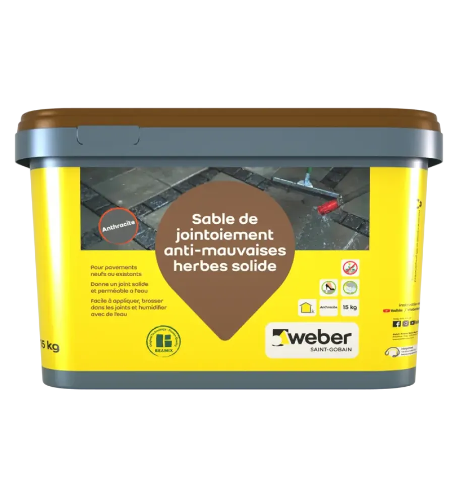 Zand > Weber Saint-Gobain Weber Beamix onkruidmijdend voegzand hard antraciet 15 kg