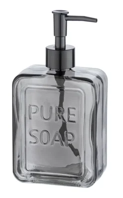 Wenko Pure Soap zeepdispenser glas grijs