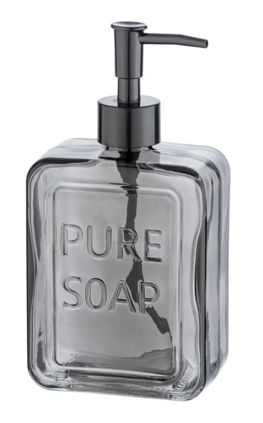 Wenko Pure Soap zeepdispenser glas grijs
