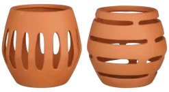 Windlicht terracotta - h18xø19 cm - per stuk