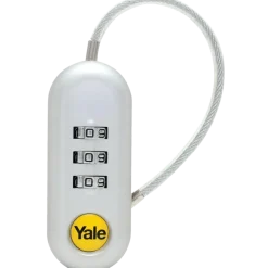 Yale Bagage Hangslot met cijferslot TSA met flexibele kabel wit