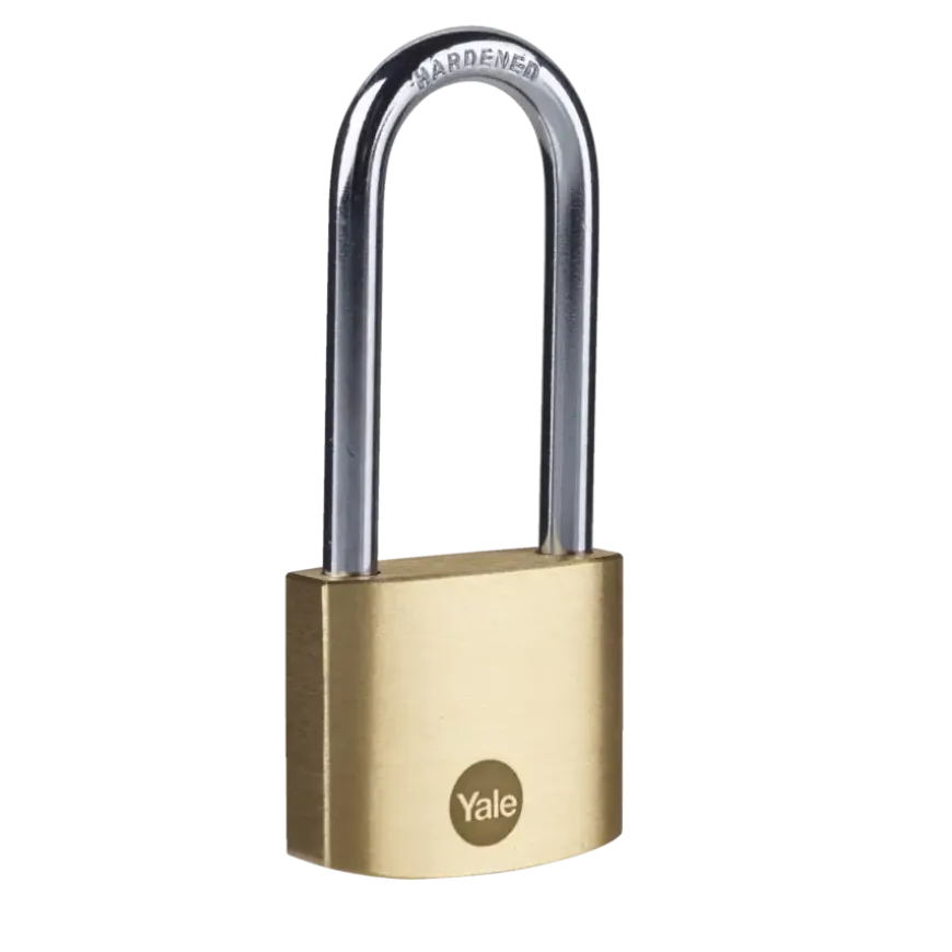 Yale Hangslot messing 40 mm met lange beugel