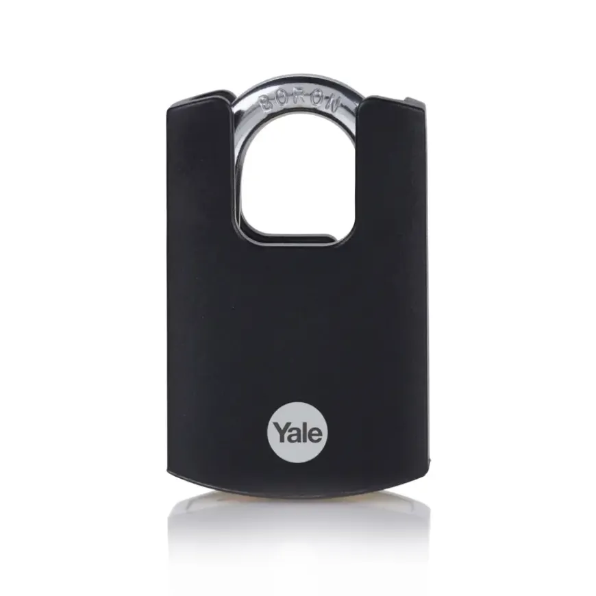 Yale Hangslot messing zware uitvoering 40 mm met zwarte body