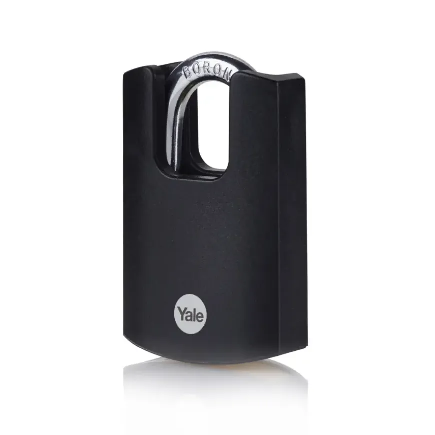 Yale Hangslot messing zware uitvoering 40 mm met zwarte body