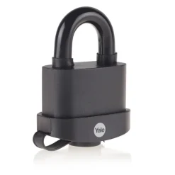 Yale Hangslot messing zware uitvoering 61 mm met zwarte body