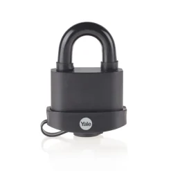 Yale Hangslot messing zware uitvoering 61 mm met zwarte body