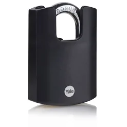 Yale Hangslot messing zware uitvoering 50 mm met zwarte body