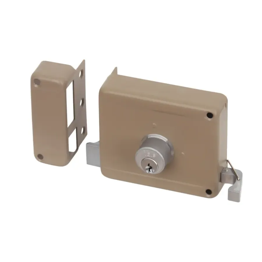 Deursloten|Cilinders > Yale Oplegslot met Buitencilinder Vast Grijs Gelakt 635-50mm