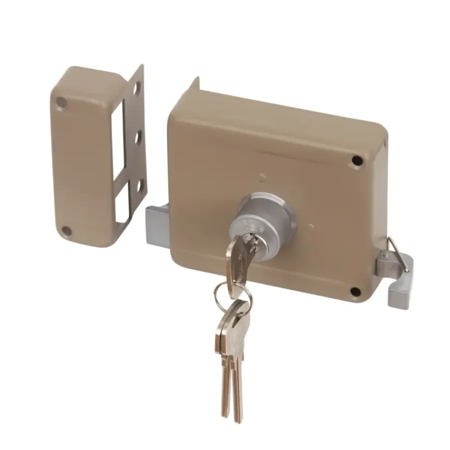 Deursloten|Cilinders > Yale Oplegslot met Buitencilinder Vast Grijs Gelakt 635-50mm